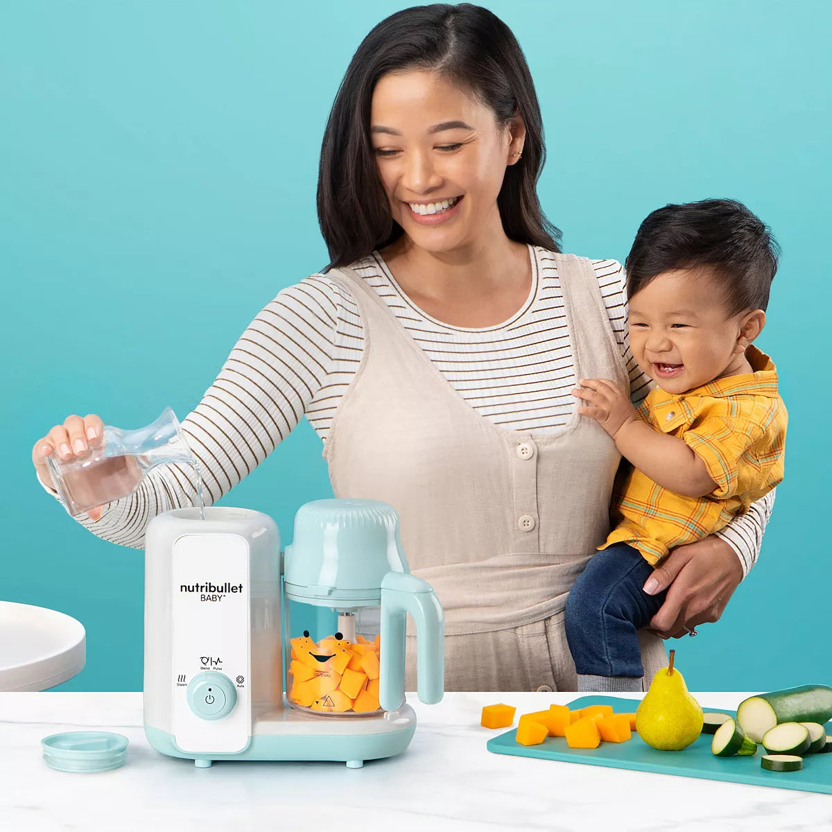  NutriBullet NBY-50100 Baby Complete Food-Making System, 32-Oz,  White, Blue, Clear: Home & Kitchen