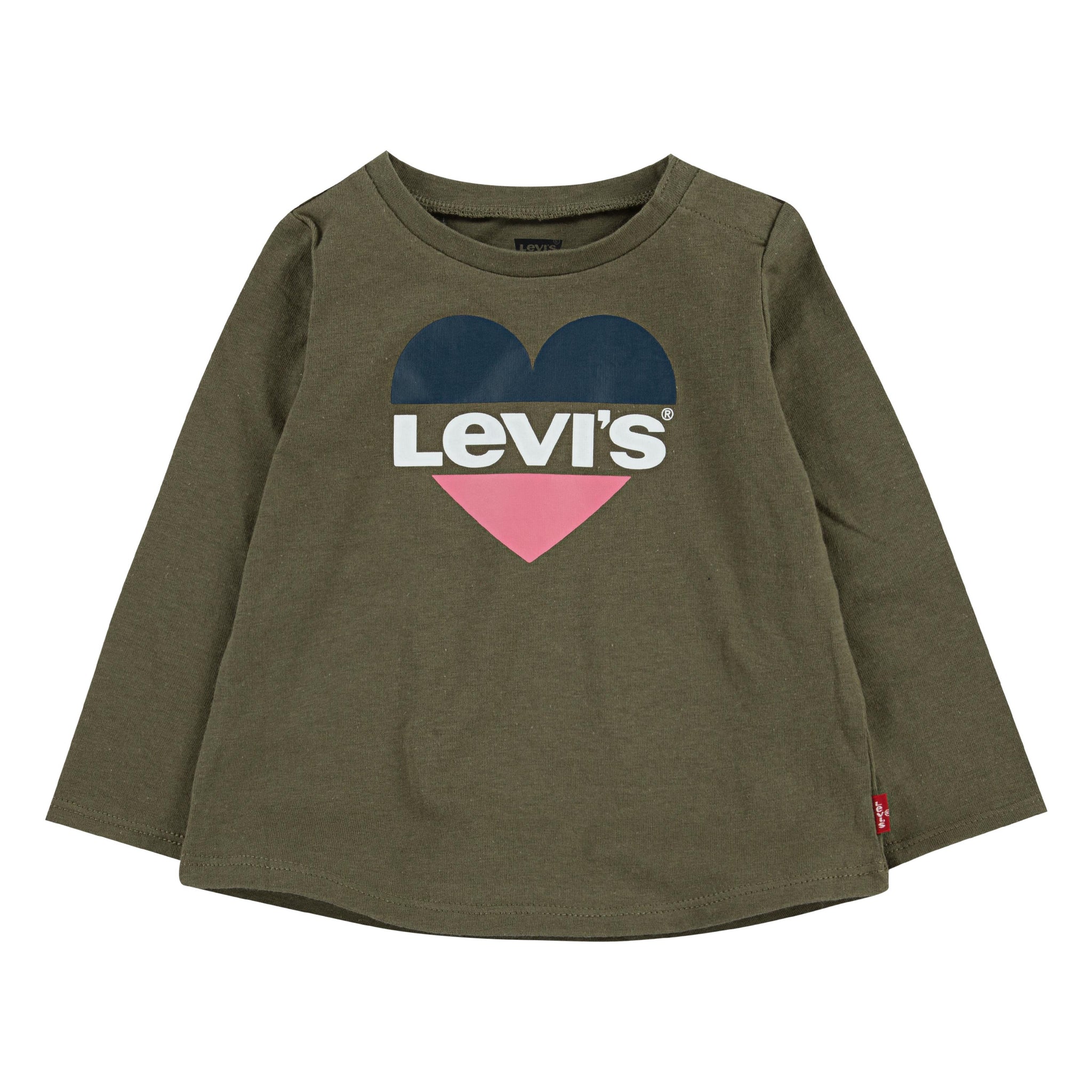 Levi's Girls Heart Long Sleeve Tee- Olive Green