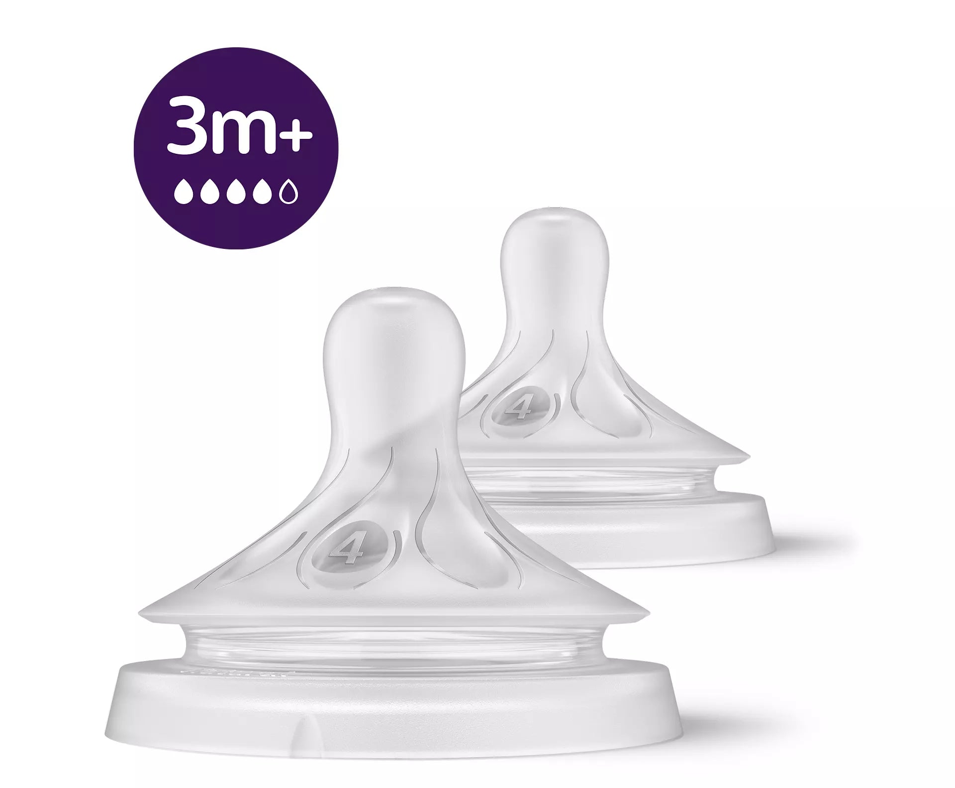 Avent Natural Nipples 2pk Clear 3M+