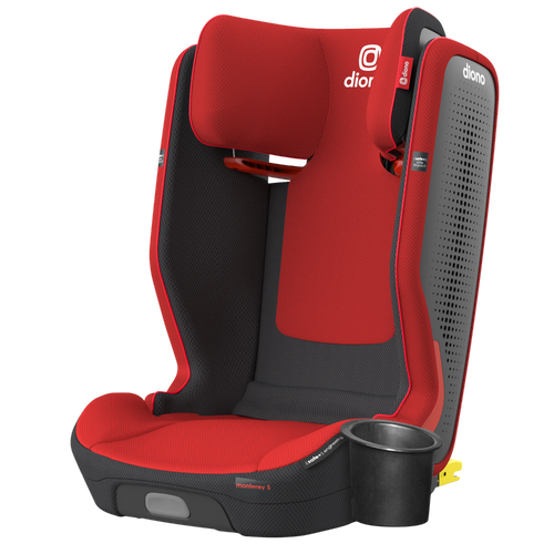 High back booster seat with shop latch