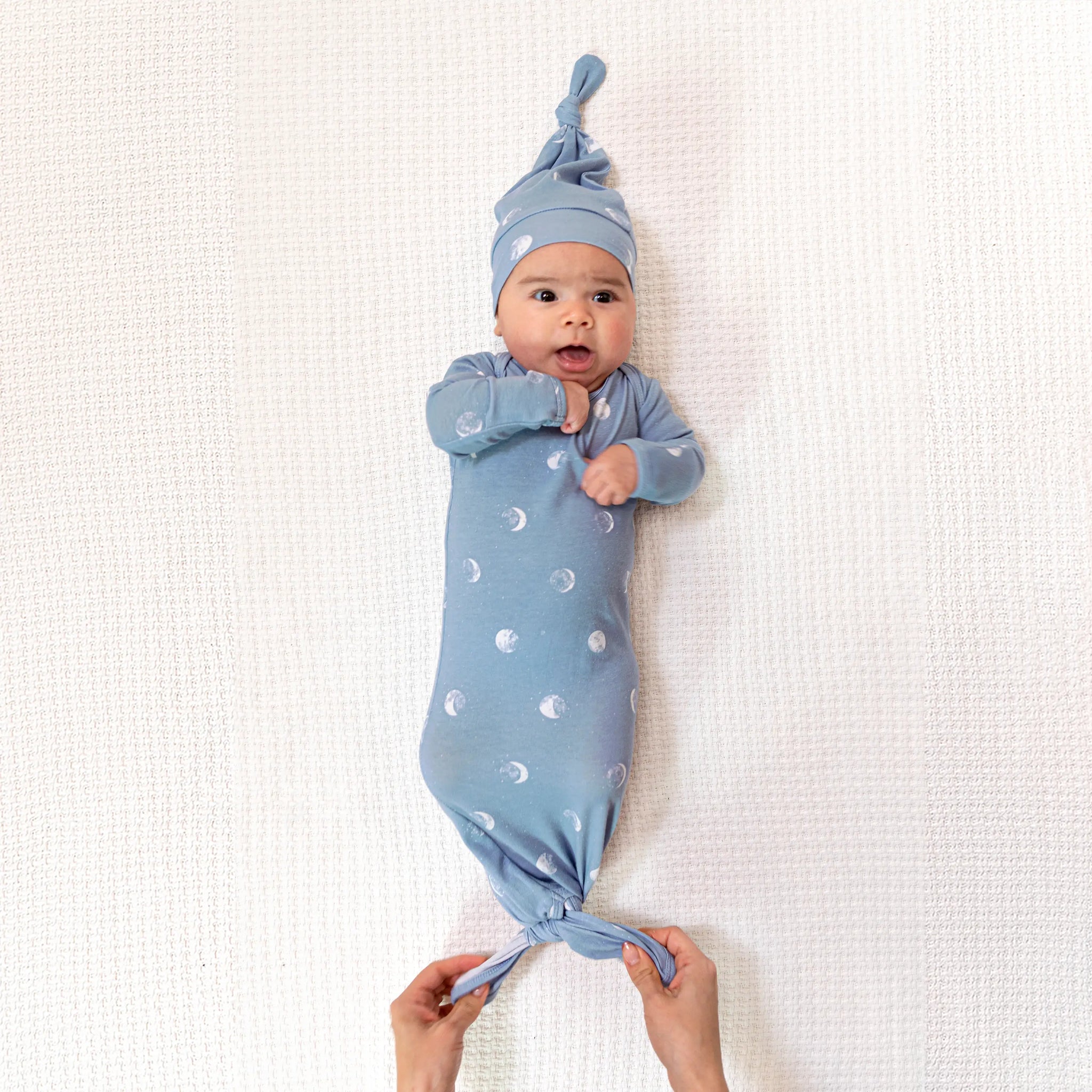 Aden + Anais Blue Moon hat and gown set