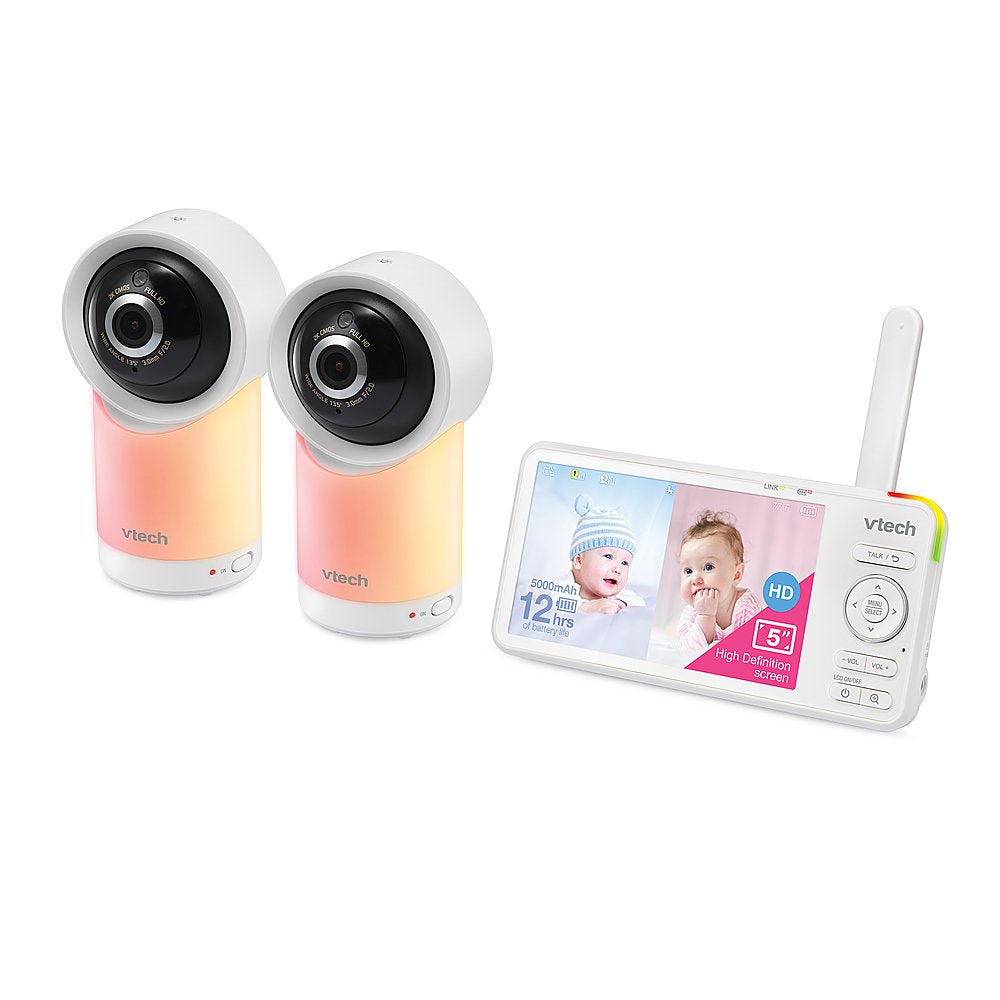 VTech 2-Camera 360° Pan-and-Tilt Baby Monitor- 5in Display