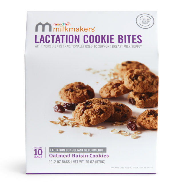 Munchkin Lactation Cookie Bites 10 Bags- Oatmeal Raisin Cookie