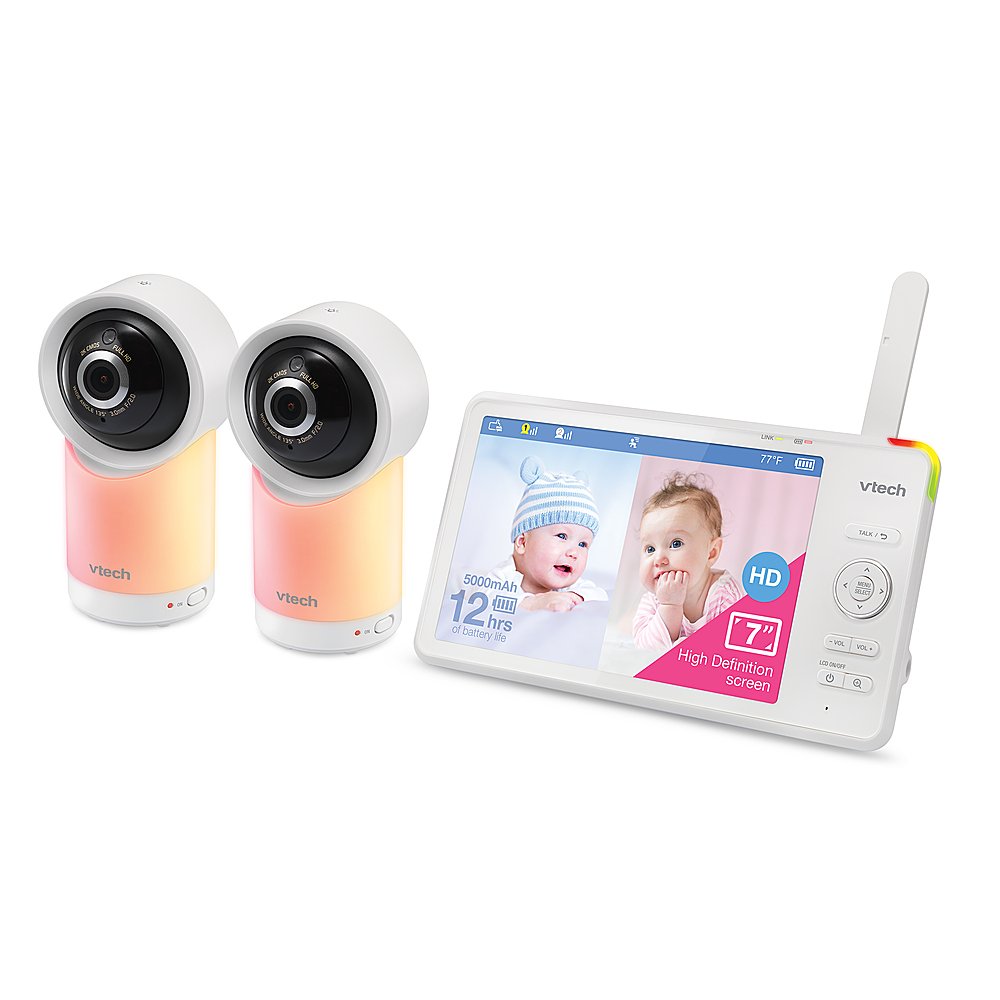 VTech 2-Camera 360° Pan-and-Tilt Baby Monitor- 7in Display