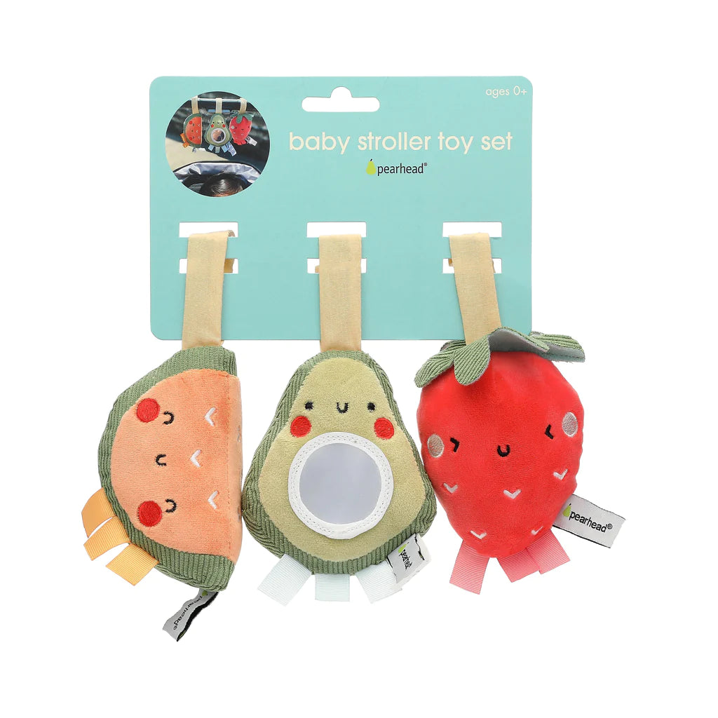 Pearhead Stroller Fruit Toy Set of 3
