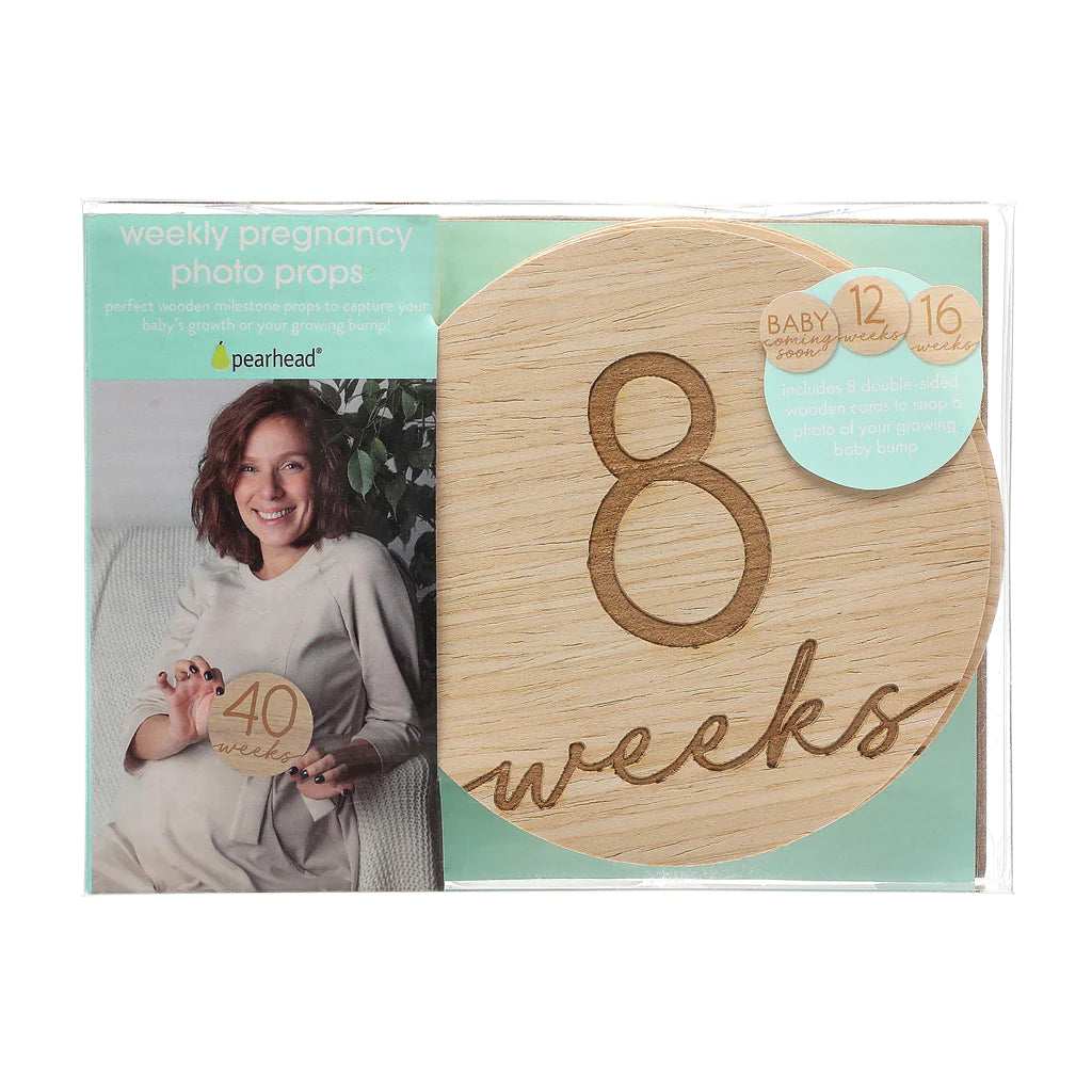 Pearhead wooden pregnancy photo cards
