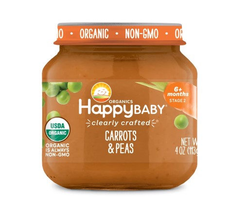 Happy Baby Carrots & Peas Jar Stage 2
