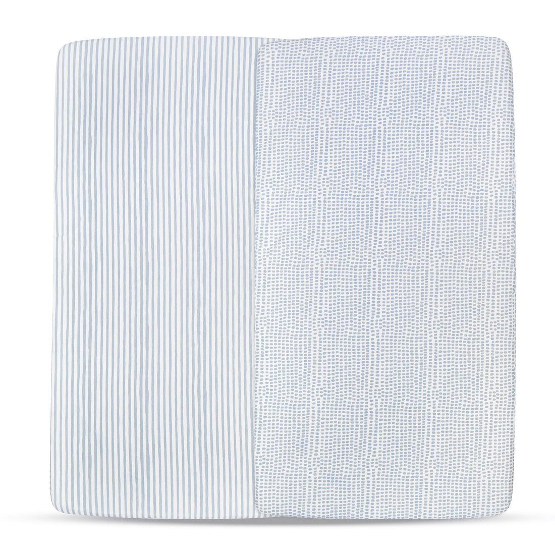 Ely's & Co. Waterproof  Crib/Toddler Bed Sheet, 2 Pack  Blue Stripes & Splash