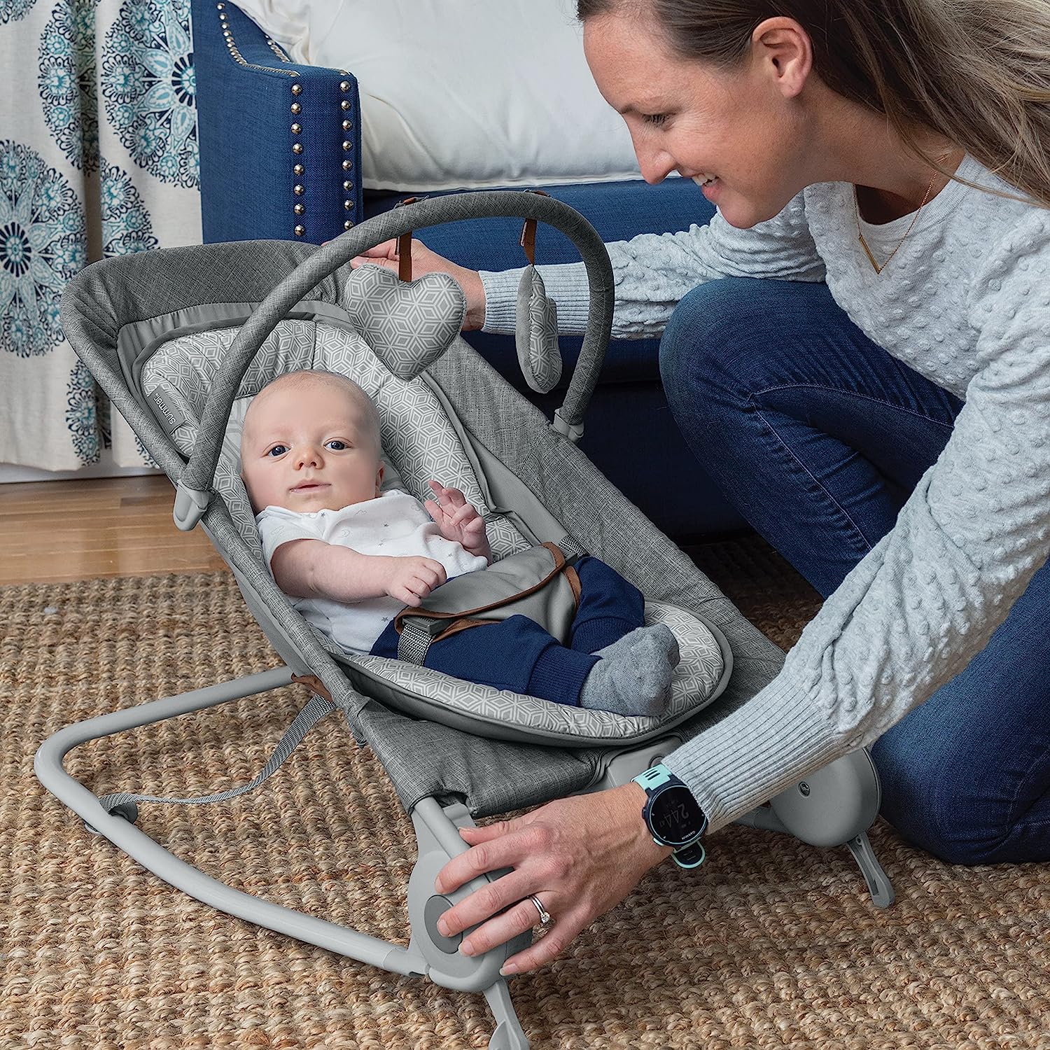  Baby Bouncer 2-in-1 Portable Rocker Infants Seat