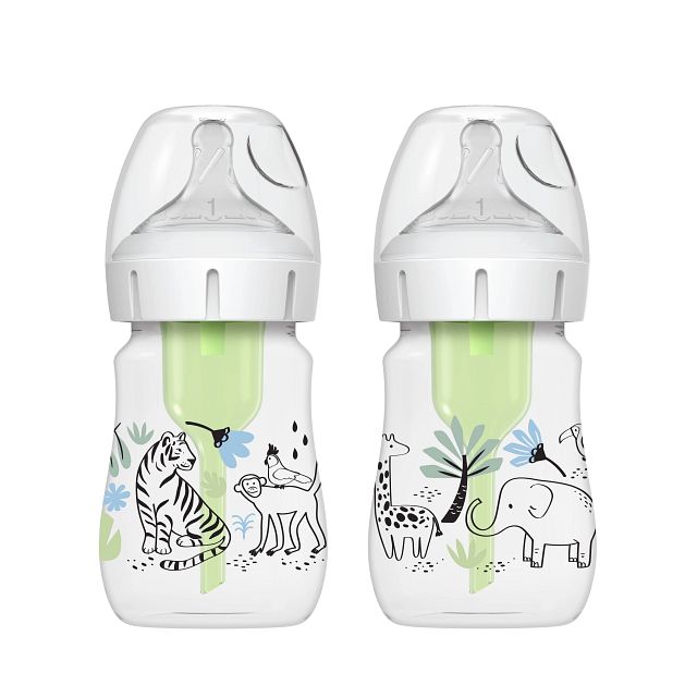 Dr. Brown's Options+ Wide-Neck Bottle 5oz, PP, w/Decos 2-Pack