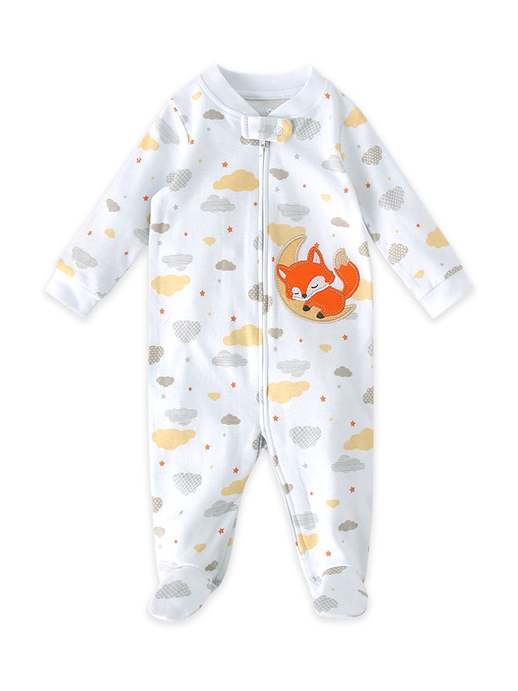 5-Star Apparel Sleepy Fox Interlock Snap Footie